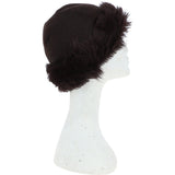 Ladies Vintage Curly Luxury Sheepskin  Hat Brown/Brown: CURL HAT