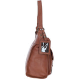 Vintage-Inspired Tan Leather Shoulder Bag: 52752