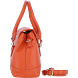 Premium Leather Shoulder Bag with Detachable Crossbody Strap Orange: Y-56