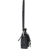 Ashwood Leather & Harris Tweed® Cloth Medium Satchel Bag with Twist Lock Black/White: TW-34-012-BW