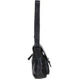 Elegant Leather Messenger Bag with Adjustable Strap Black: TL-003