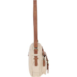 Fenland Canvas & Leather Crossbody Bag Tan/cream: FEN-752