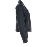 Women’s Genuine Leather Slim Fit Biker Jacket Black: Caro