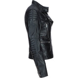 Brampton Leather Ladies Biker Jacket Black: B Soho