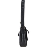 Sleek Leather Messenger Bag with Multiple Pockets Black: TL-004