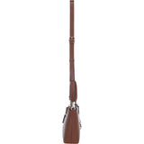 Leather Shoulder Bag with Detachable Crossbody Strap 2 Tone Tan: 64739