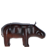 Handcrafted Leather Hippo Decorative Ornament Chestnut: lf-169