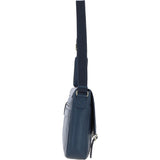 Gabicci Leather Messenger Bag with Striped Detail Navy: GB-64951