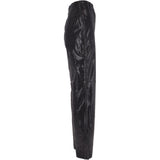 Womens Snake Print Leather Trousers Black/croc: 766 TROUSERS