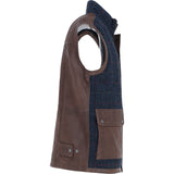 Ashwood Leather x Harris Tweed Men's Gilet Brown/Navy: TW-901-011-BN