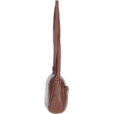 Compact Zip-Closure Leather Crossbody Bag Cognac: Belfast