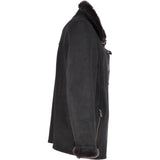 Leather Sheepskin Flying Jacket Black: Anton