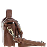 Ashwood Leather & Harris Tweed® Cloth Micro Satchel Bag with Twist Lock Tan/McLoad:TW-36-02-TM