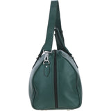 Real Leather Sports Holdall Bag with Shoulder Strap Green: PP-01-8