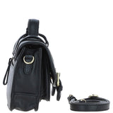 Stylish Ashwood Leather Medium Satchel Bag Black: Y-62