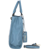 Real Leather Handbag with Adjustable Crossbody Strap Denim: 64867