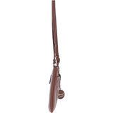 Genuine Leather Crossbody x Shoulder Bag with Golden Accents Cognac: 64239