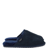 Fenland Classic Mens Suede Sheepskin Slippers Navy/navy