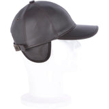 Felt Lined Leather Baseball Cap Brown: 010B