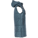 Ashwood Leather Long Gilet with Detachable Hood Grey: Gillet Long