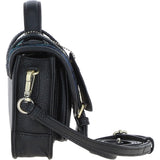 Ashwood Leather & Harris Tweed® Cloth Mini Satchel Bag with Twist Lock Black/Watch: TW-32-03-BW