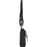 Ashwood Leather & Harris Tweed® Cloth Crossbody Bag Black/White: TW-24-012-BW