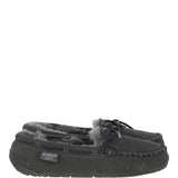 Women's Classic Suede Sheepskin Moccasin Slippers Grey: LADIES MOCCASSINS