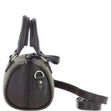 Ashwood Leather & Harris Tweed® Cloth X-Small Barrel Bag Brown/Green: TW-60-09-BG