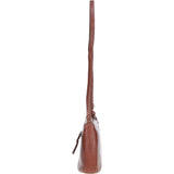 Leather Compact Crossbody Bag Cognac: Naomi