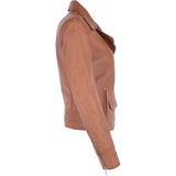 Short Biker Jacket Cognac: MAJESTIC