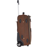 Airline Friendly Cabin Size Leather Trolley Brown: 79014