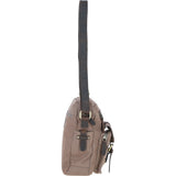 Fenland Canvas & Leather Crossbody Bag Mud/grey: FEN-752