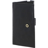Women's Vintage Wash 12 Card Leather  Purse Black : G-42