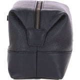 Mens Leather Washbag Black: Milo