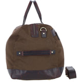 Fenland Canvas & Leather Holdall Brandy/green: FEN-757