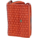 Vintage Woven Leather 7 Card Purse Orange:  D-82