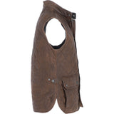 Mens Diamond Quilted Leather Gilet Brown 27 : M-15 vest