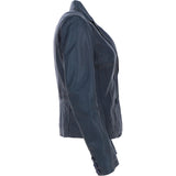 Ashwood Leather Women's Two Button Raw-Edge Blazer Navy: AWL-RE Blazer