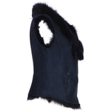 Toscana Suede Leather Biker Gilet Ombre Blue: KB 620