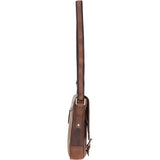 Ashwood Compact Leather Flap Over Bag Brown: Q-42