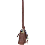 Ashwood Leather & Harris Tweed® Cloth Medium Satchel Bag with Twist Lock Tan/LT Blue: TW-34-05-TB