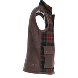 Ashwood Leather x Harris Tweed Men's Gilet Brown/Red/Green: TW-901-07-BR