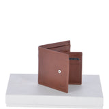 Vegetable Tanned 8 Card, ID & Coins & Zip Billfold Tab Leather Wallet Tan : 1258-VT