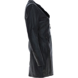 Ladies 3/4 Side Zip Leather Jacket Black: Aroma
