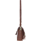 Ashwood Leather & Harris Tweed® Cloth Medium Satchel Bag with Twist Lock Tan/Green/Red: TW-34-08-TR
