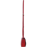 Real Leather Saddle Crossbody Bag Red: 63753