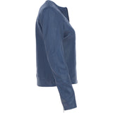 Women's Collarless Leather Fashion Jacket Purple: AWL-284