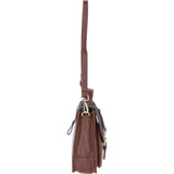 Ashwood Leather & Harris Tweed® Cloth Large Satchel Bag with Twist Lock Tan/Navy: TW-35-11-TN