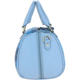 Ashwood Leather & Harris Tweed® Cloth Medium Barrel Bag Blue/Lt-Blue: TW-62-19-bb