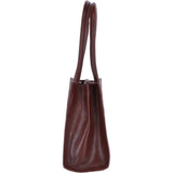 Vegetable Tanned Leather Two Section With Mid Purse Bag Chestnut : V-26